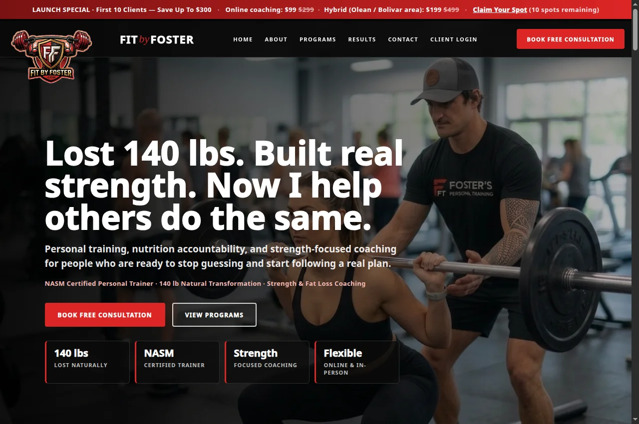 Fit by Foster client website preview